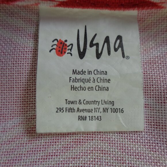 VERA Rectangle 60"x102" Fabric Tablecloth Red White Holiday Colors Modern Vibe - Picture 9 of 10